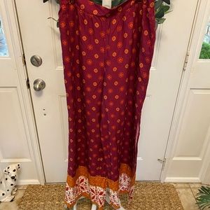 Target Boho Floral Print Gypsy Palazzo High Rise Wide Leg Pants M